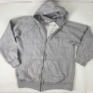 Vintage Mcgregor Hoodie Adult Large Grey Full Zip Lined Waffle Mens 70s Jacket